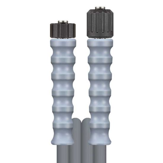 Afbeeldingen van Slang 2SN-10 glad grijs 50 M.RVS -Swivel