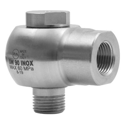 Afbeeldingen van Haakse Swivel 1/2"BI:1/2"BU 600 bar RVS