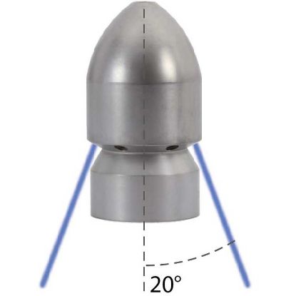 Afbeeldingen van Rioolnozzle granaat-20° 3/8"BI 1xv 6xh 2