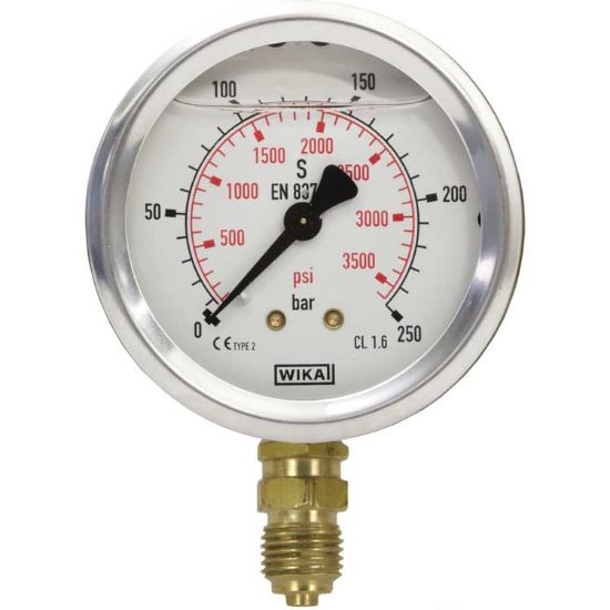 Afbeeldingen van Manometer 0-100 U 63 mm 1/4"BU WIKA