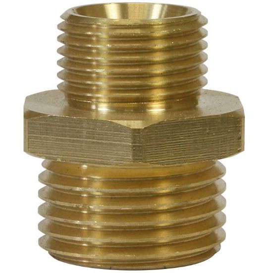 Afbeeldingen van Dubbele nippel 1/8-3/8 BU Messing