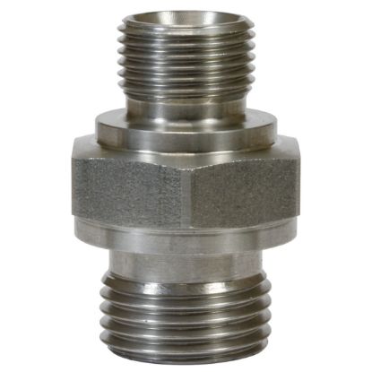 Afbeeldingen van Dubbele nippel 3/8-1/2 BU RVS