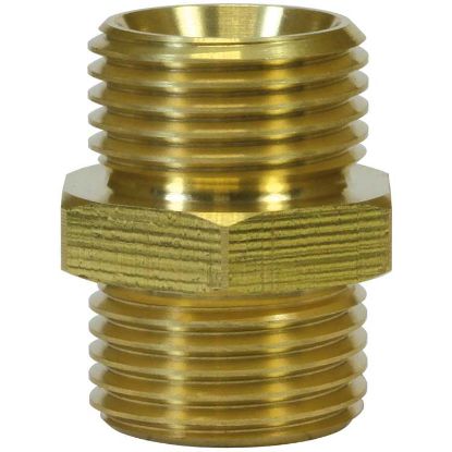Afbeeldingen van Dubbele nippel 3/8 BU Messing