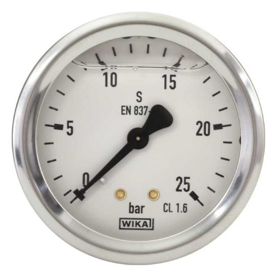 Afbeeldingen van Manometer 0-25 Bar 63 mm 1/4"BU aansluit