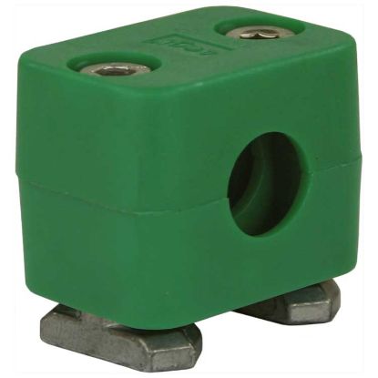 Afbeeldingen van Buisklem 15 mm met montagerailmoer RVS