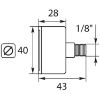 Afbeeldingen van Manometer 0-12 bar 40 mm 1/8 achter PVC