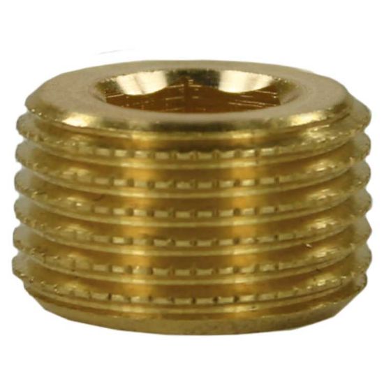 Afbeeldingen van Stop 1/4"BU zonder Rand Messing 250 bar