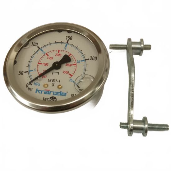 Afbeeldingen van Manometer 250 bar 63MM 1/4" met beugel