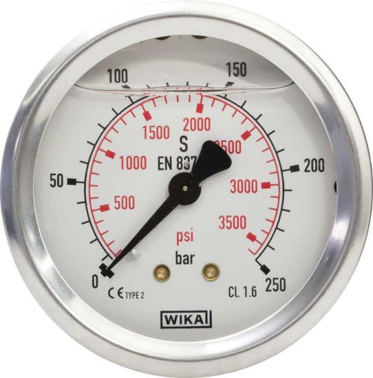 Afbeeldingen van Manometer 0-250 HI 50 mm 1/4"BU WIKA