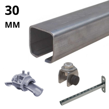 Afbeelding voor categorie Railsysteem 30mm RVS
