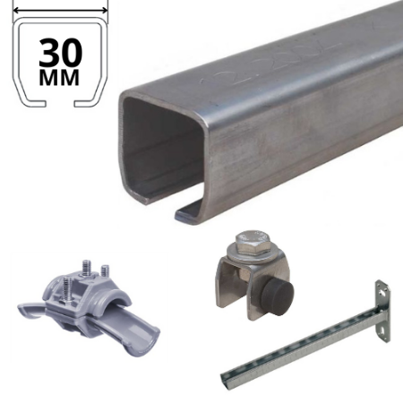 Afbeelding voor categorie Railsysteem 30mm RVS
